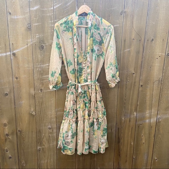 Lulus Dresses & Skirts - O.P.T Floral Print Tiered Midi Dress 🌿 XS